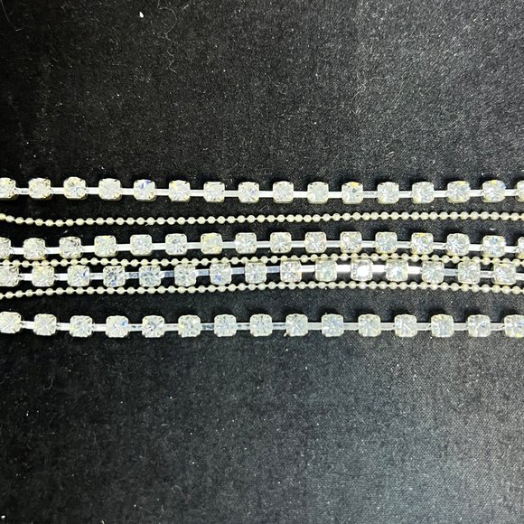 Clair's 7 Strand Silver Tone And Rhinestone Bracelet (3790) - Picture 8 of 10